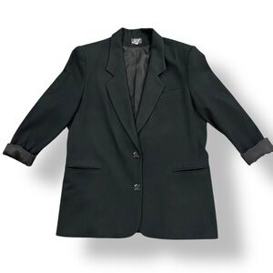 Vintage VIP Black 100% Wool Blazer - Made in USA - Size M